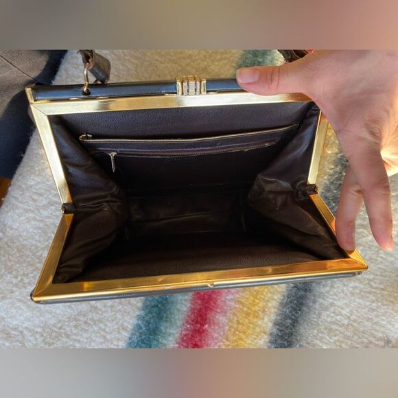 1950s Sharone Exclusive Chocolate Brown Handbag - Picture 7 of 11